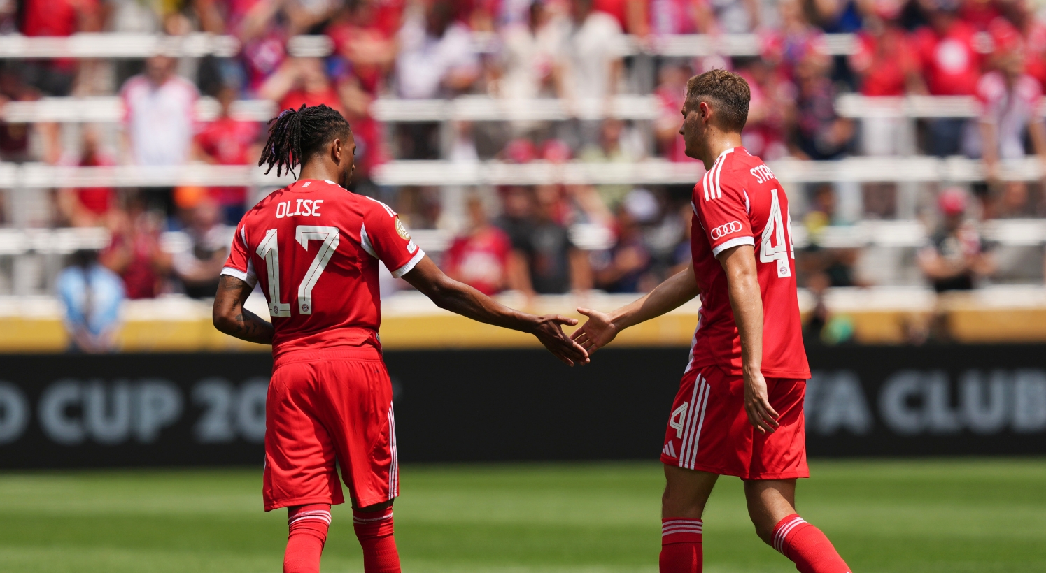 Michael Olise enjoys after scoring his second goal