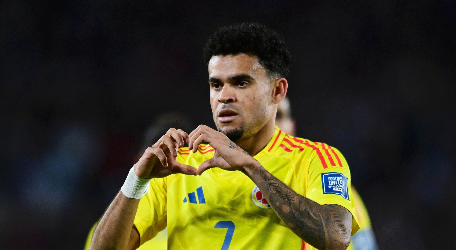 Luis Diaz celebrates against Argentina