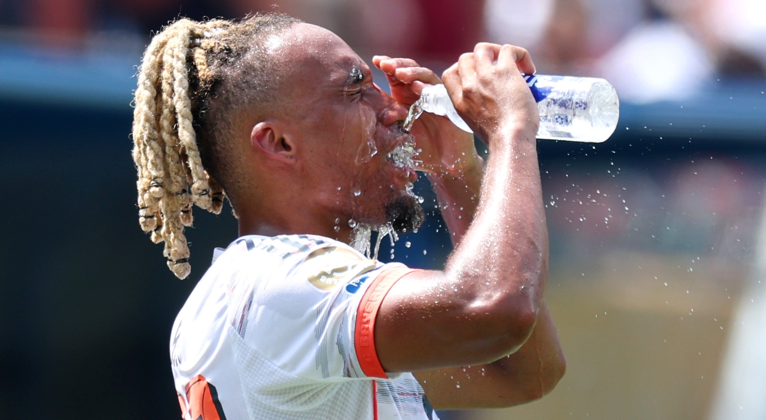 Sacha Boey takes a hydration break
