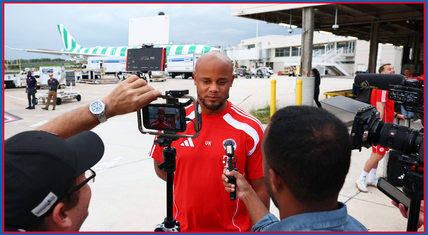 Vincent Kompany speaks to reporters