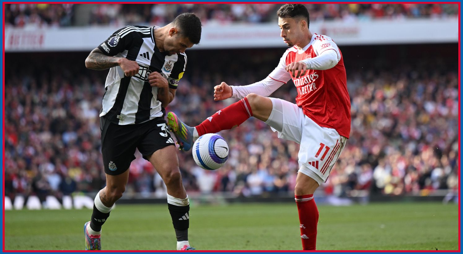 Gabriel Martinelli in action for Arsenal v Newcastle United