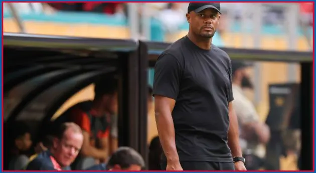 Vincent Kompany looks on during Flamengo v Bayern Munich