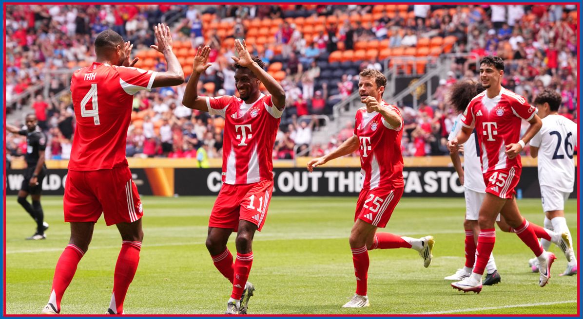 Kingsley Coman celebrates goal