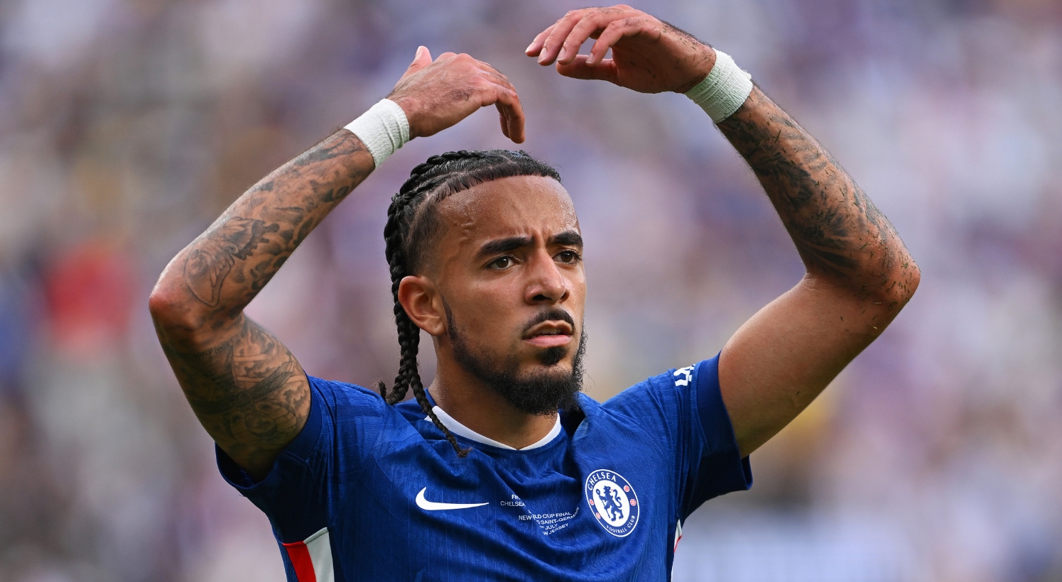 Malo Gusto in action against PSG