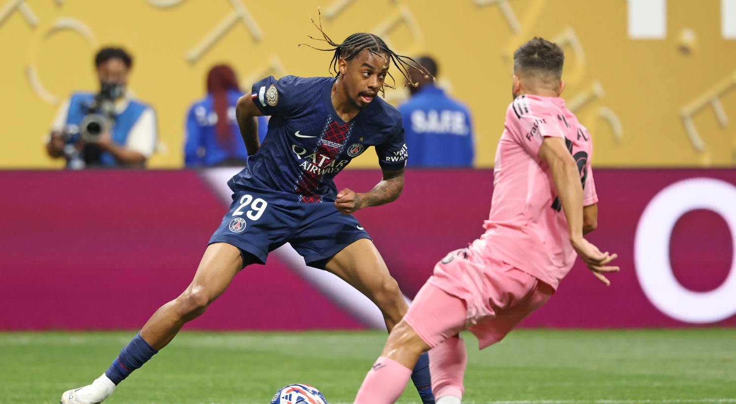Bradley Barcola in action against Inter Miami