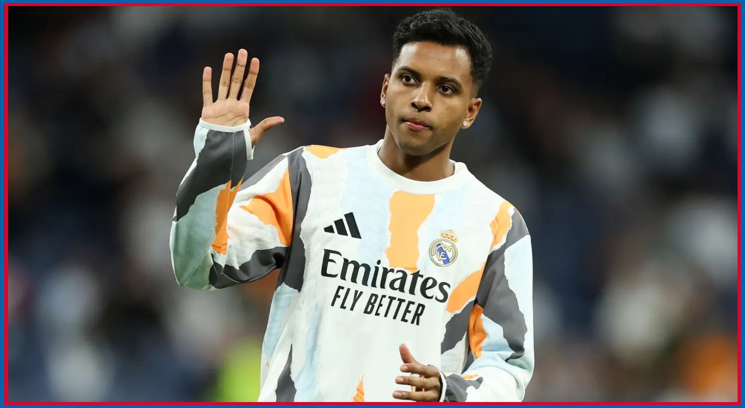Rodrygo waves towards a Real Madrid fan