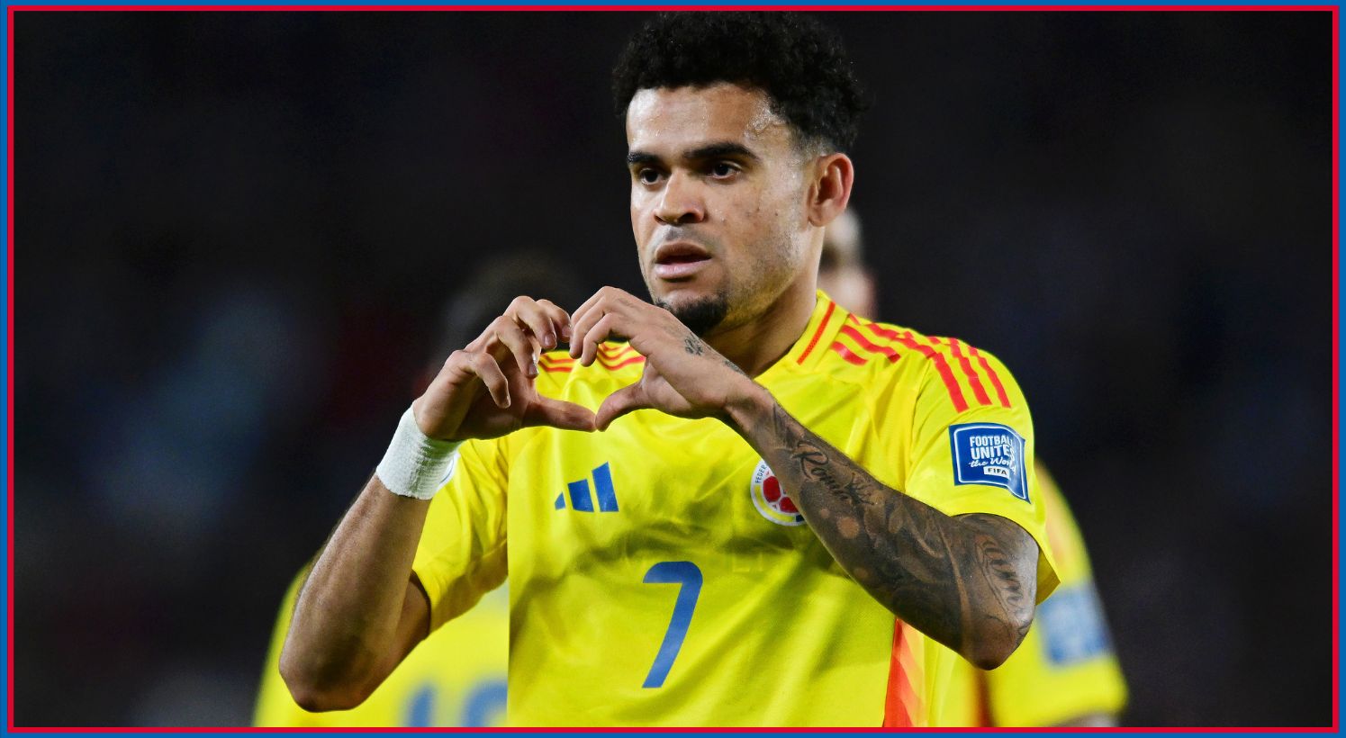 Luis Diaz celebrates against Argentina