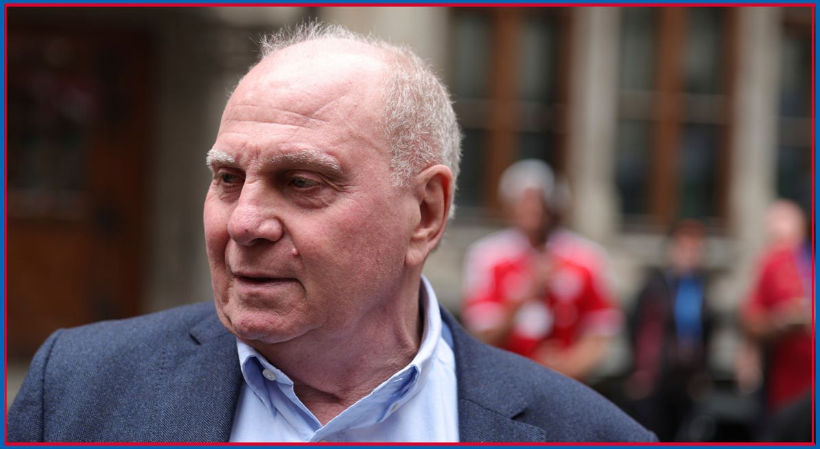 Uli Hoeneß arrives at the stadium