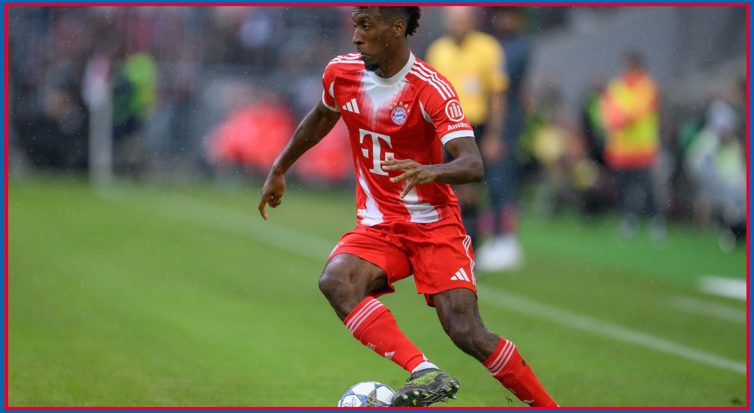 Kingsley Coman in action for Bayern Munich