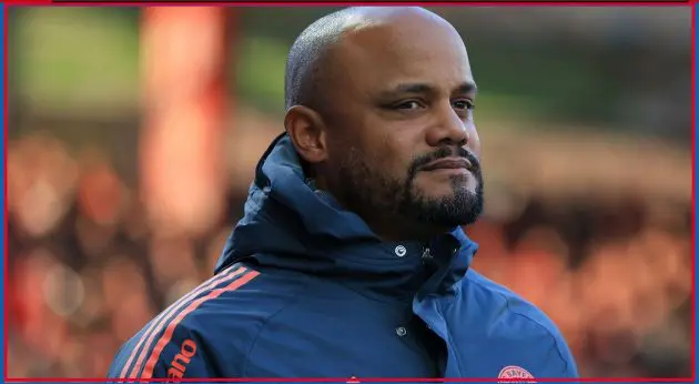 Vincent Kompany looks on ahead of Bayern Munich clash