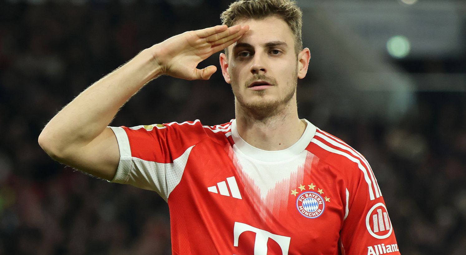 Josip Stanisic celebrates