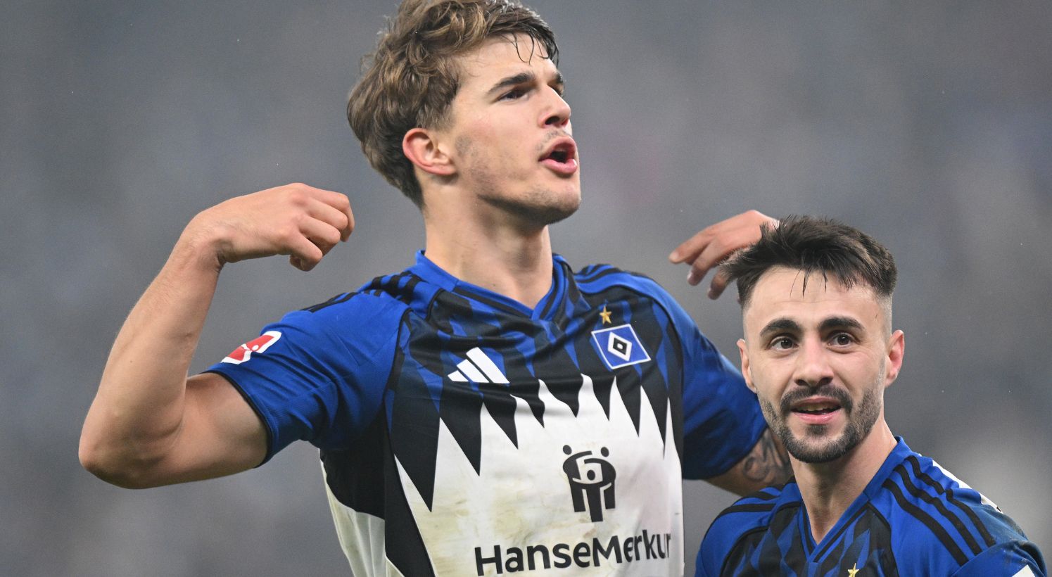 Luka Vuskovic celebrates goal