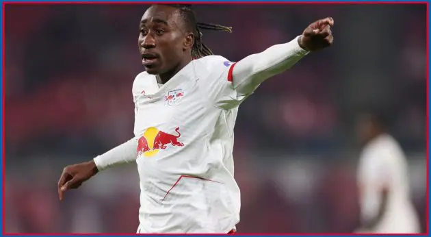 Yan Diomande in action for RB Leipzig