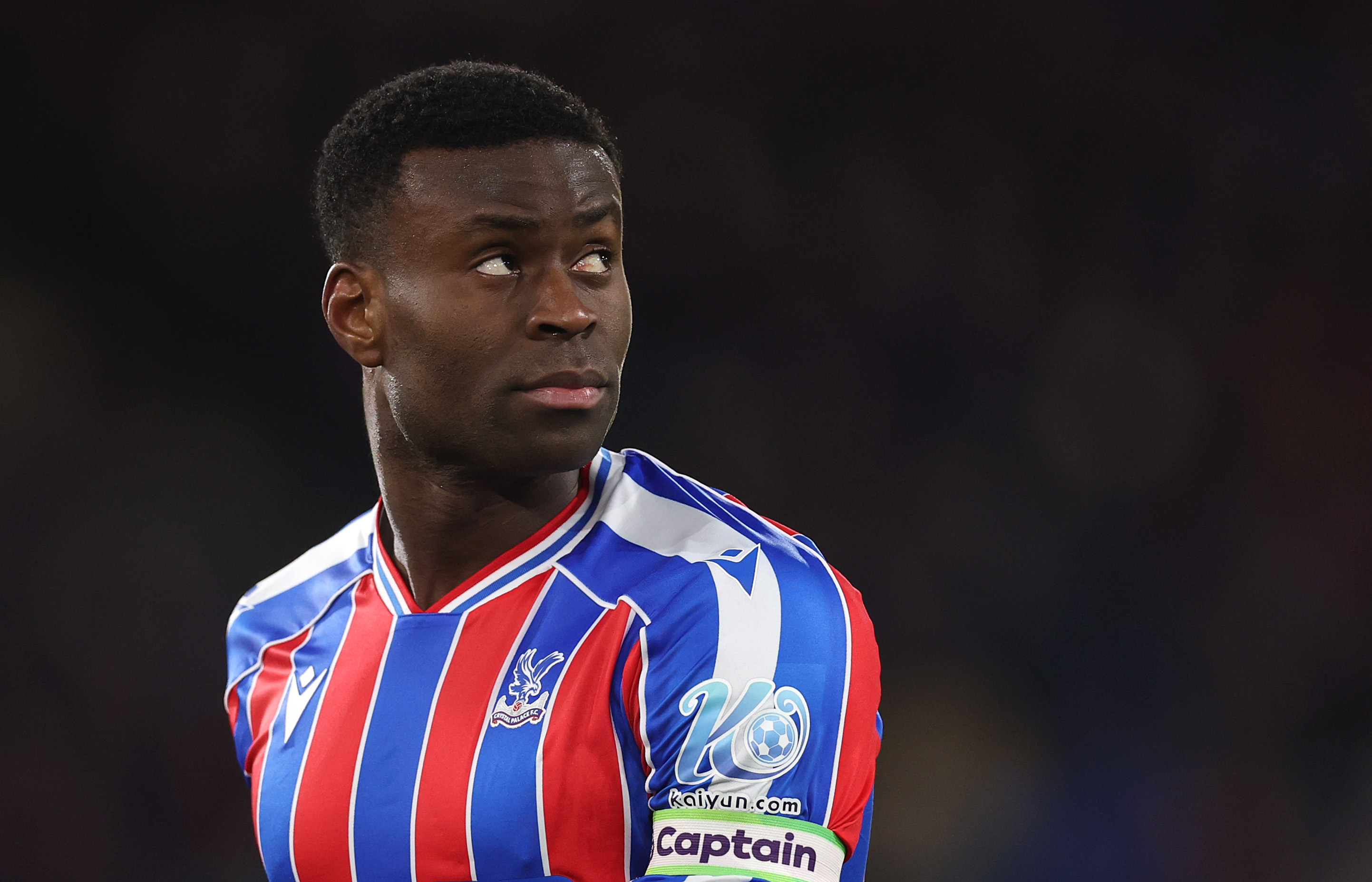 Marc Guehi looks on during Crystal Palace game