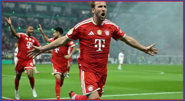 Harry Kane celebrates goal vs Stuttgart