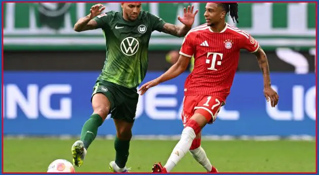 Michael Olise in action against Wolfsburg