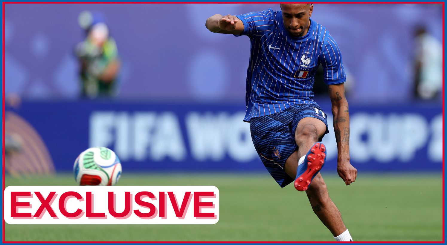 Michael Olise in action for France