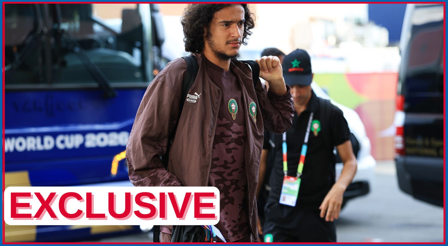 Ayyoub Bouaddi arrives ahead of World Cup match