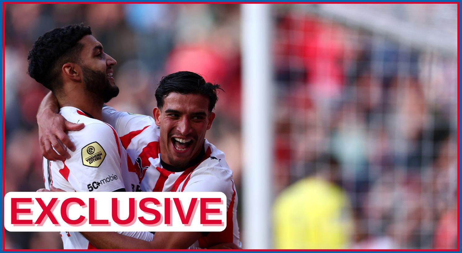 Ismael Saibari celebrates for PSV Eindhoven
