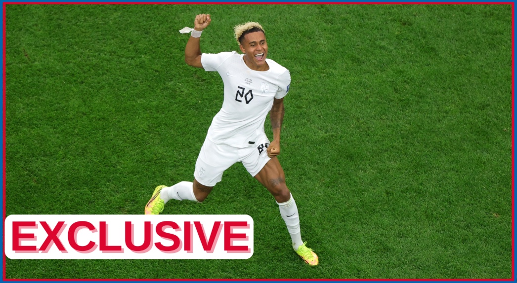 Antonio Nusa celebrates his goal