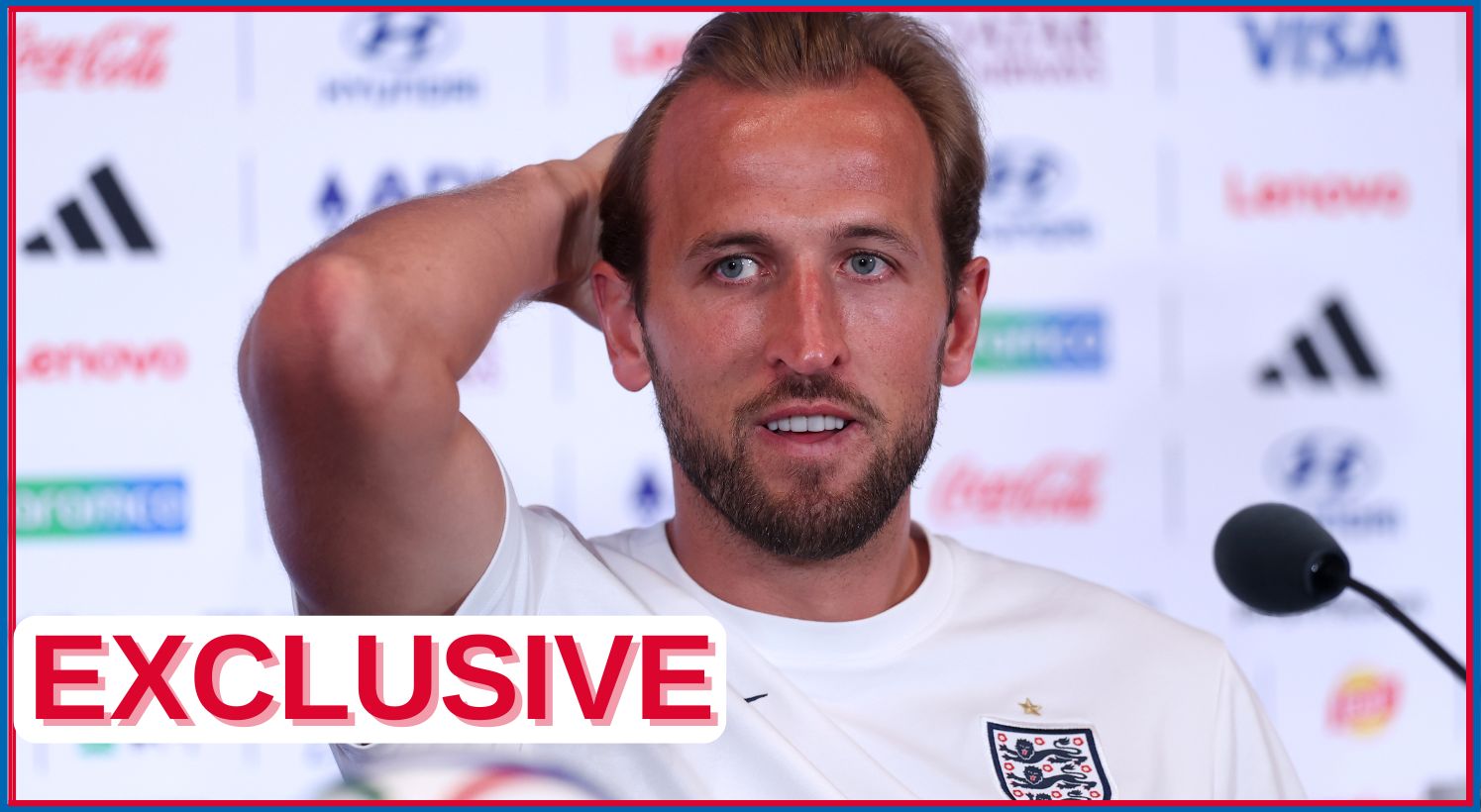 Harry Kane speaks to the reporters