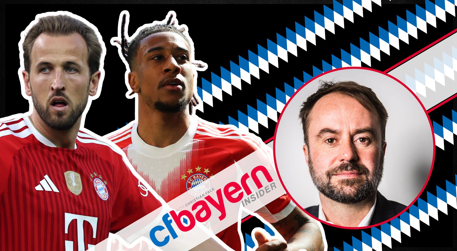 Harry Kane and Michael Olise look on next Bayern transfer insider Christian Falk.