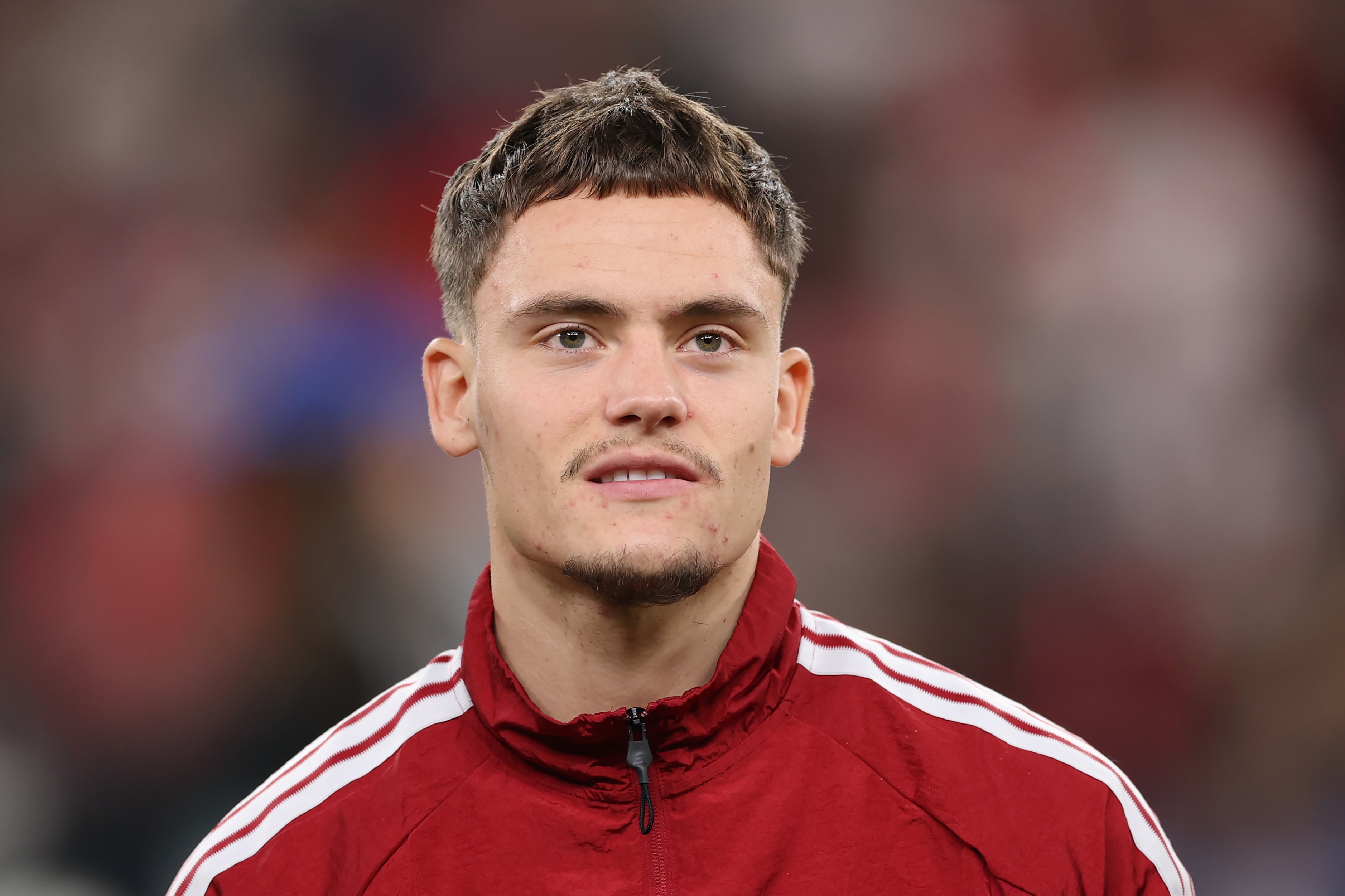 Liverpool midfielder Florian Wirtz looks on.
